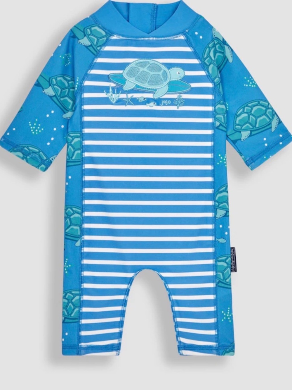 JoJo Maman Bébé Turtle UPF 50+ Swim Suit & Hat Set 1-2Y